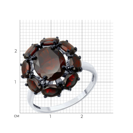 Кольцо из серебра с гранатом