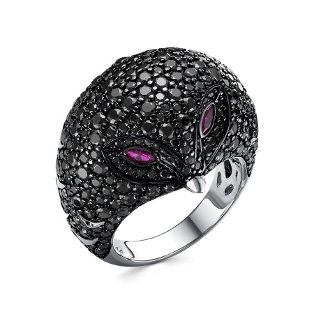 Кольцо из серебра с кубическим цирконием «Сова»