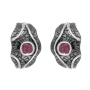 Серьги из серебра с корундом