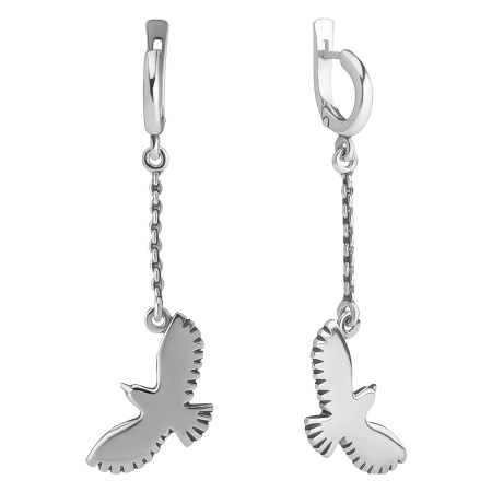 Серьги из серебра «Голуби»
