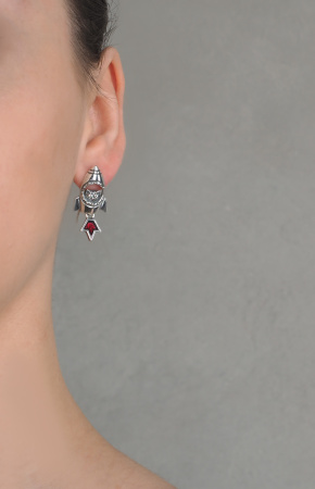 Серебряные ассиметричные серьги «Космо-stars»