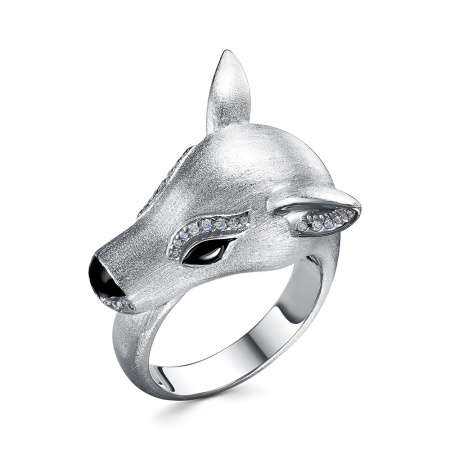 Кольцо из серебра с кубическим цирконием «Олень»