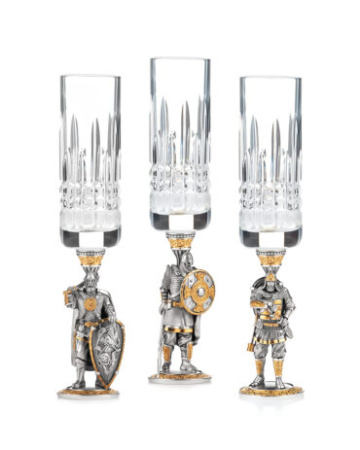 Трио рюмок «Русские воины» из серебра