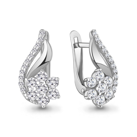 Серебряные серьги с фианитами