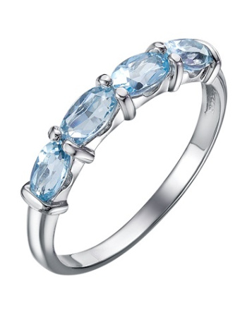 Кольцо из серебра с топазами