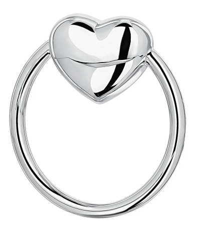 Погремушка «Сердце на кольце» из серебра