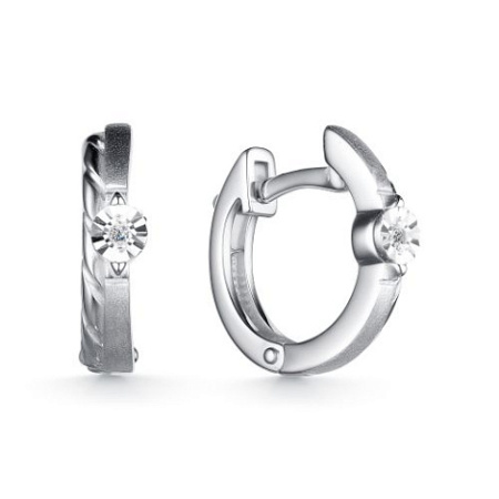 Серьги из серебра с бриллиантом
