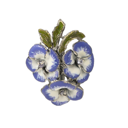 Подвеска из серебра с эмалью «Фиалка»