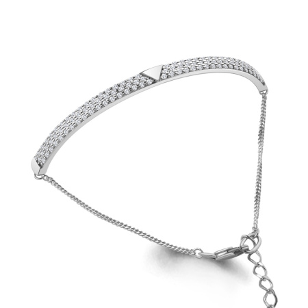 Серебряный браслет с фианитами