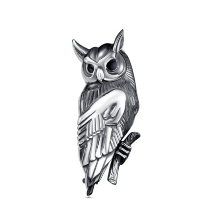 Брошь из серебра с эмалью «Сова»