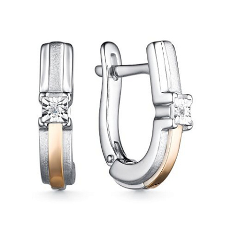 Серьги из серебра с бриллиантом