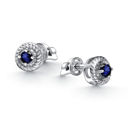 Серьги из серебра с сапфиром