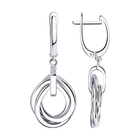 Серьги из серебра с бриллиантами