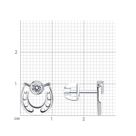 Серьги из серебра с фианитами
