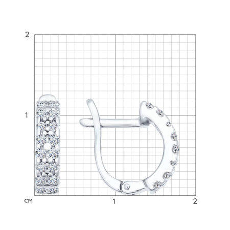 Серьги из серебра с фианитами