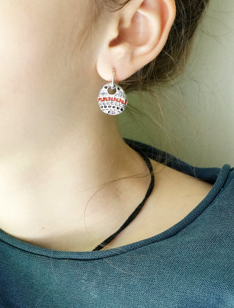 Серебряные серьги с эмалью