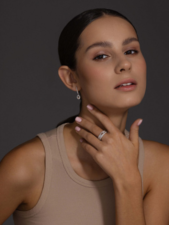 Кольцо из серебра с бриллиантом «Сердце»