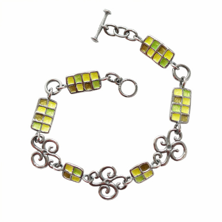 Браслет из серебра с эмалью «Византия»