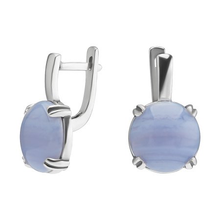 Серьги из серебра с агатом