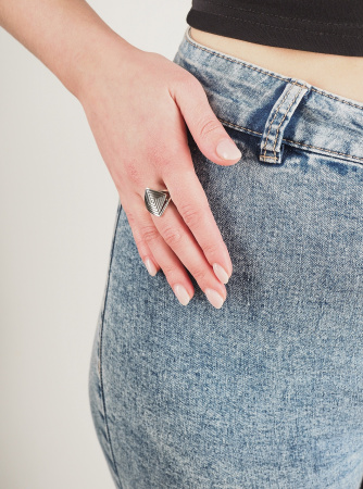 Серебряное кольцо «Лабиринт ромб»