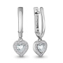 Серьги из серебра с фианитами «Сердце»