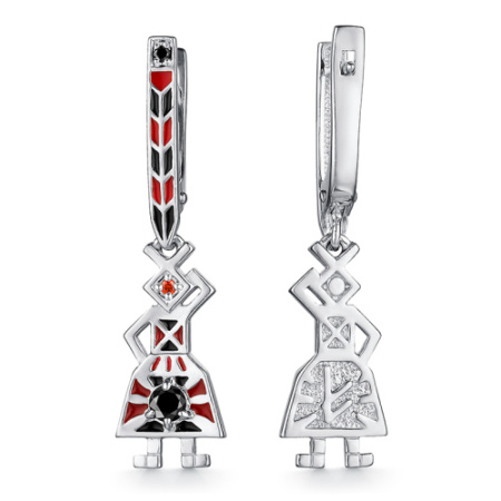 Серьги из серебра с эмалью «Берегиня - Желанница A la Rus»