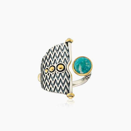 Кольцо из серебра с камнем амазонит