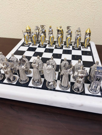 Шахматы из серебра «Ледовое побоище»