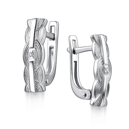 Серьги из серебра с бриллиантом