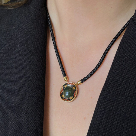 Колье из серебра с агатом