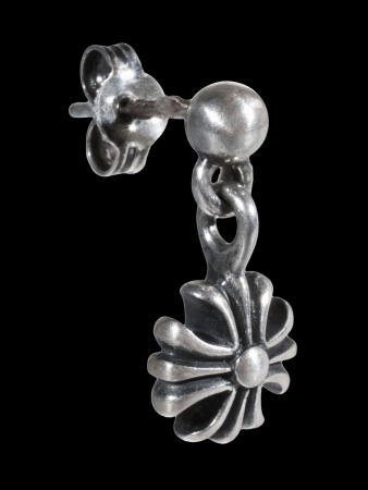 Серебряная моносерьга «Крест»