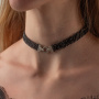Серебряное колье с фианитами и шпинелью