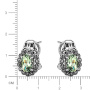 Серебряные серьги с зеленым аметистом и марказитами Swarovski