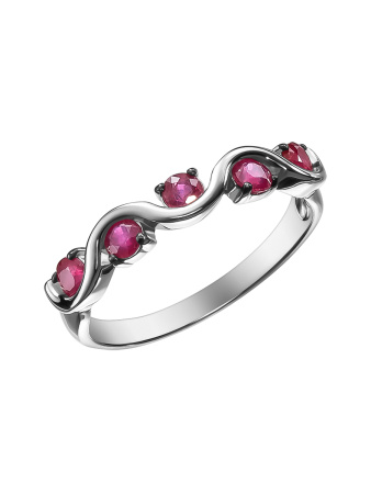 Кольцо «Ягоды» с натуральным рубином