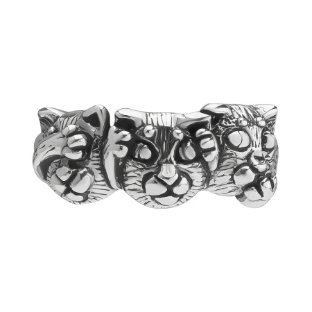 Кольцо из серебра «Коты»
