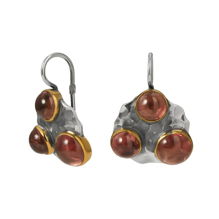 Серебряные серьги с турмалином