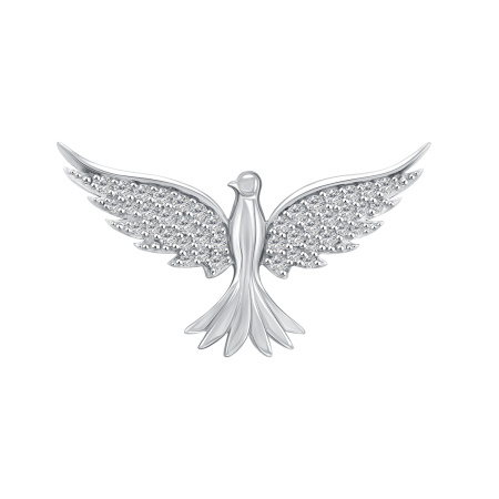 Серебряная подвеска с фианитами «Птица»