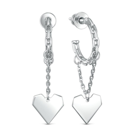 Серьги из серебра «Сердце»