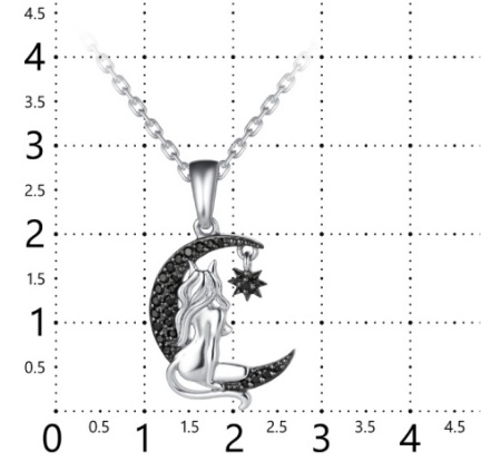 Подвеска из серебра с фианитами «Лунная ведьма»