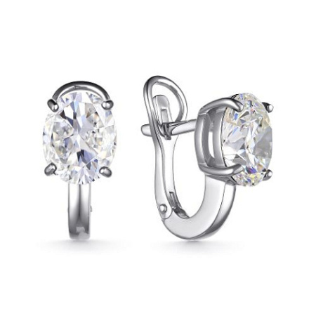 Серьги из серебра с горным хрусталем