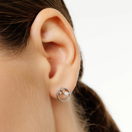 Серебряные пусеты с бриллиантами