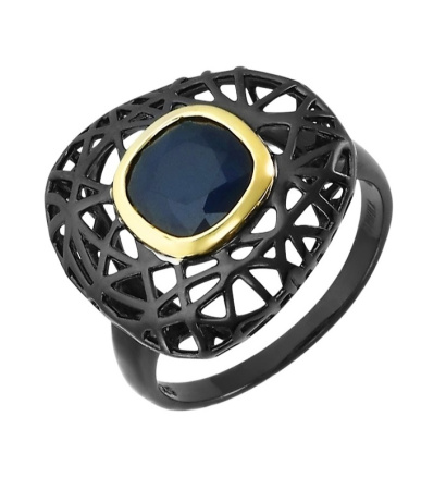 Кольцо из серебра с натуральным сапфиром