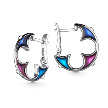 Серьги из серебра с эмалью