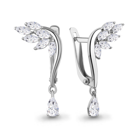 Серебряные серьги с фианитами