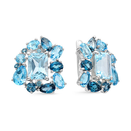 Серьги из серебра с топазами