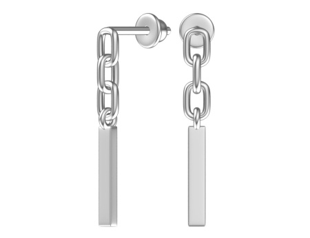 Серьги из серебра «Цепи»