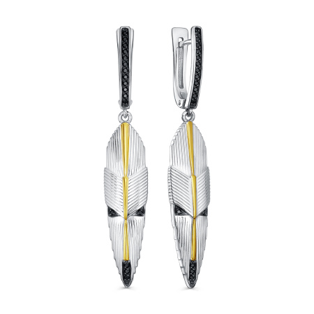 Серьги из серебра с фианитами