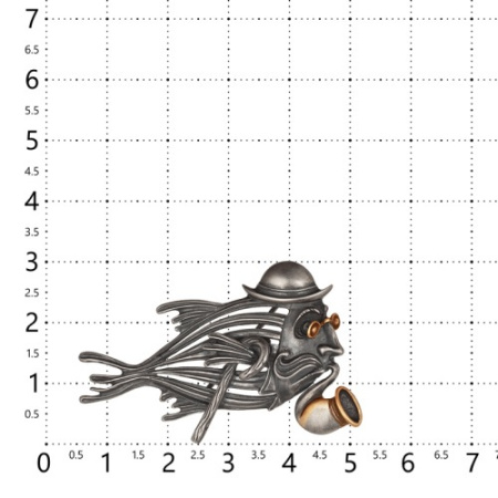 Серебряная брошь «Рыба-Джентльмен»