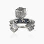 Кольцо из серебра «Кубики»