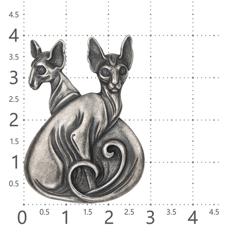 Серебряная брошь «Парочка Сфинксов»